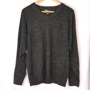 VINTAGE Men's Hyde Park V-Neck Wool Blend Gray Sweater Medium